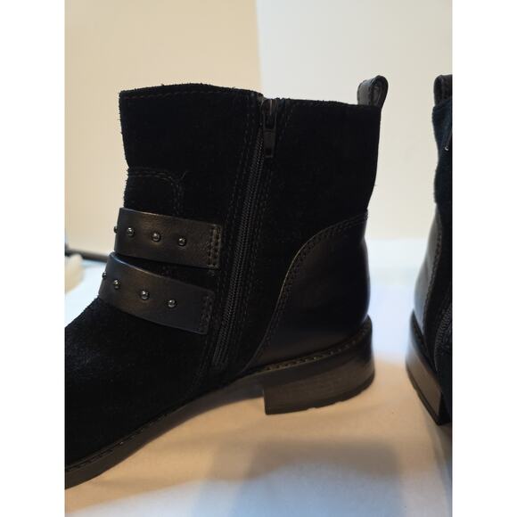 Clarks Swansea Ankle Boots Black Suede 9 M Side Zip - Picture 8 of 14